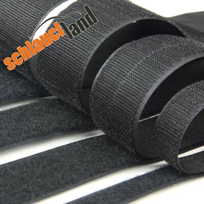 Klettband PRO-HX schwarz METERWARE 20 25 30 40 50 100mm Klettverschluss Aufnähen