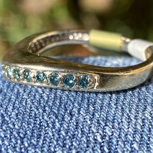 14KT WG LADIES NEW NOS 1/2CT TW ENHANCED BLUE DIAMOND SWIRL BAND GVT1-6 - Picture 12 of 12