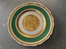 GOLD ENCRUSTED BAVARIA D W FINE PORCELAIN FROLICKING FAIRIES PLATE