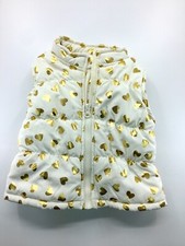 Healthtex Baby Girls Puffer Vest White Gold Heart Size 12M