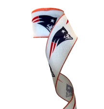 2.5" Wired Patriots Football Sports Team Ribbon  10 Yard Roll 