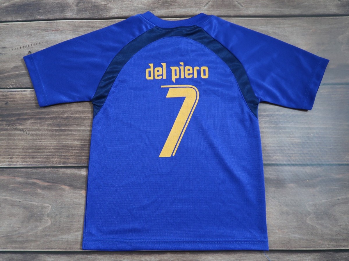 イタリア代表 DEL PIERO 7 サッカーシャツ Italia ALESSANDRO DEL PIERO No. 7 Soccer Large Jersey Blue