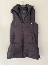 Me Jane Women’s Black Thigh Length Large Black Gillet With Hood