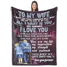 to My Wife Throw Blanket Gifts Wife Birthday Gift Ideas Wedding Anniversary R...