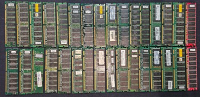 Mixed Lot of 32 Pieces 64MB 128MB PC100 DIMM Misc Brands - Untested AS-IS