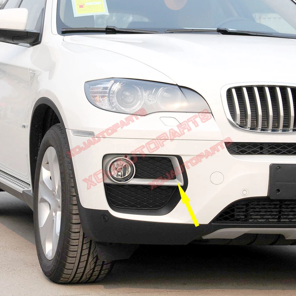 Cubierta de rejilla de marco de luz antiniebla plateado mate izquierda+derecha para BMW X6 E71 2012-2014 ' Foto 3 de 4