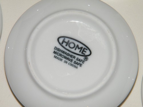 Superschönes Vintage Set (4) Marke "HOME" INDIVIDUELLES PORZELLAN GEWÖLBTE BUTTER weiß - Bild 5 von 5