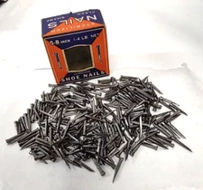 340 Vintage 5/8"  Cobblers Shoe Nails  .10" Sq. Flat Head Needle Points Orig Box