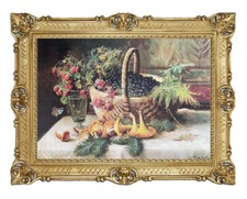 Bellissimo Dipinto 90x70 Cm Artista H. Zatzka - Natura Morta Con Cesto Di Rose