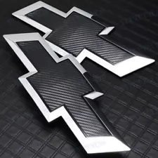 Front & Tailgate Bow tie Emblem For 16-19 Chevy Silverado 1500 Black Carbon Look