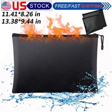 2000℉ Fire Proof money Bag Fireproof Document Pouch Waterproof Safe Cash US