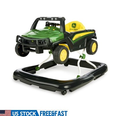 4-in-1 Baby Walker W/ Removable Steering Wheel & Push-Behind Mode Green New