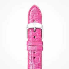 MICHELE 18MM LIGHT PINK ALLIGATOR WATCH STRAP,BAND+SILVER BUCKLE MS18AA510680