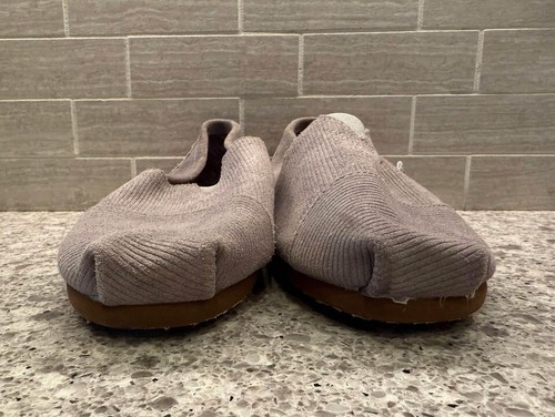 Rare Men’s Brown Mustache Movember Toms Corduroy Alpargata Slip-On Shoes Size 9 - Picture 4 of 10