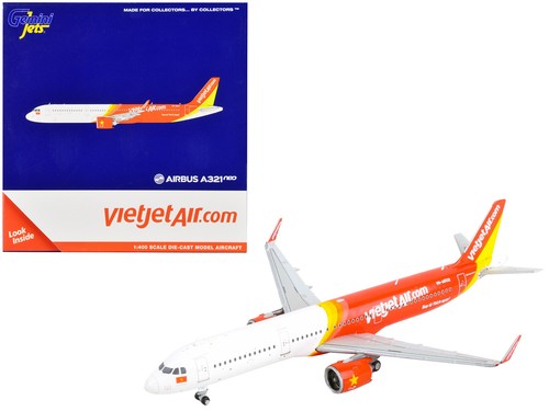 Airbus A321neo Aircraft "VietJet Air" White/Red 1/400 Diecast CARZ GeminiJets - 第 2/2 張圖片