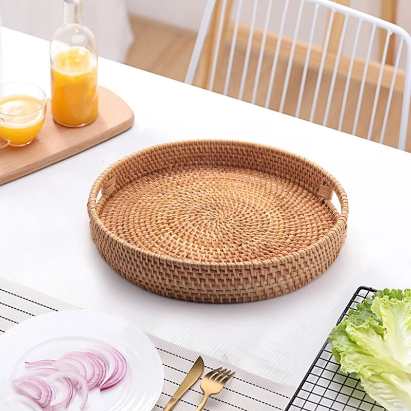 Rattan ottoman tray deals