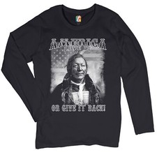 Camiseta para mujer America Love It or Give It Back manga larga Indigenous Chief