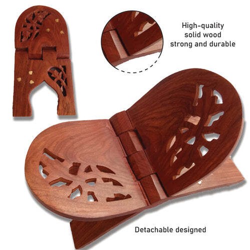 Beautiful Handmade Hardwood Quran Holder - Small size (13" x 7") - Zdjęcie 3 z 10