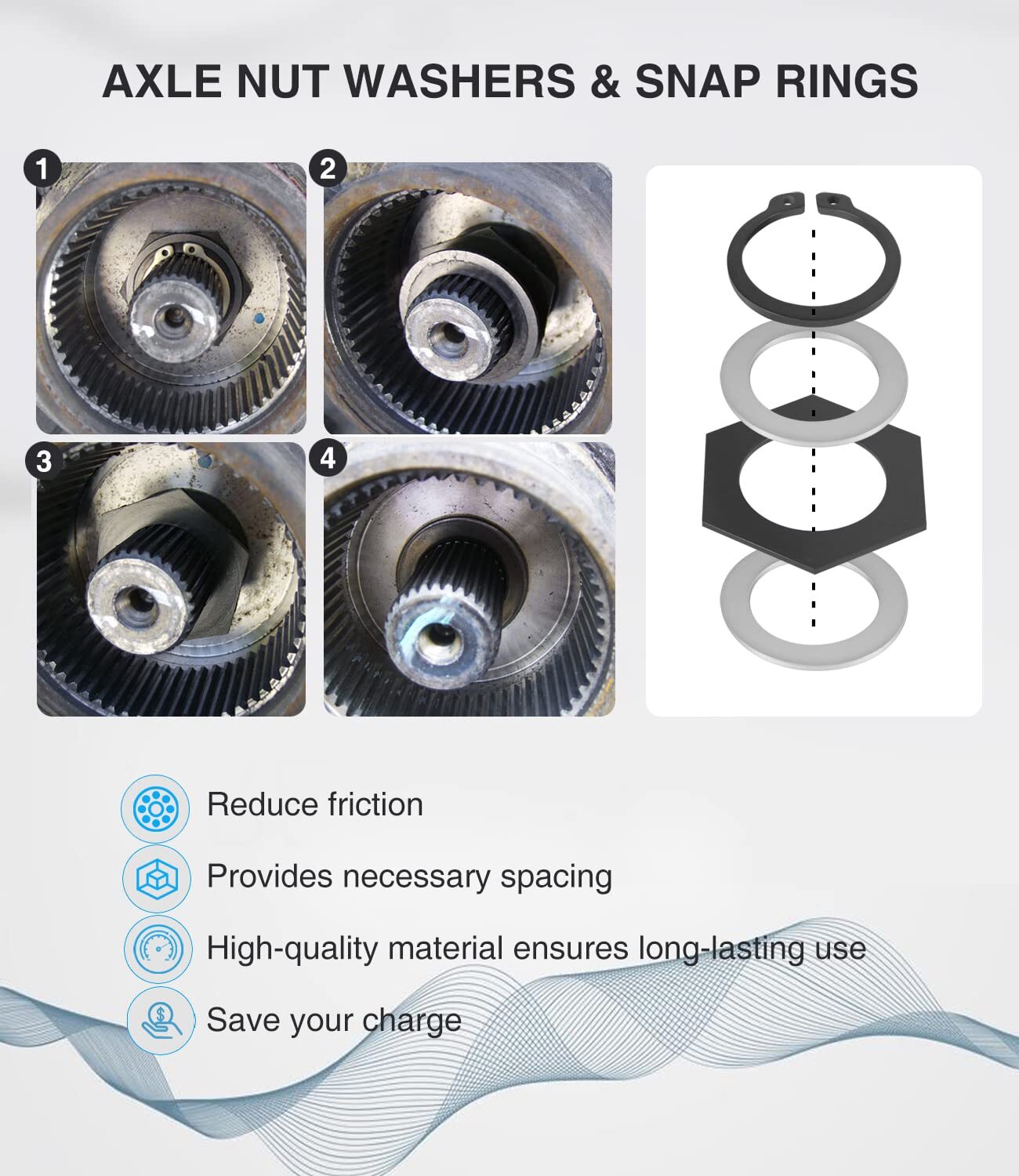 For 9804 Ford F250 F350 Excursion Thrust Washer Snap Ring Kit 50 60 Super Duty eBay