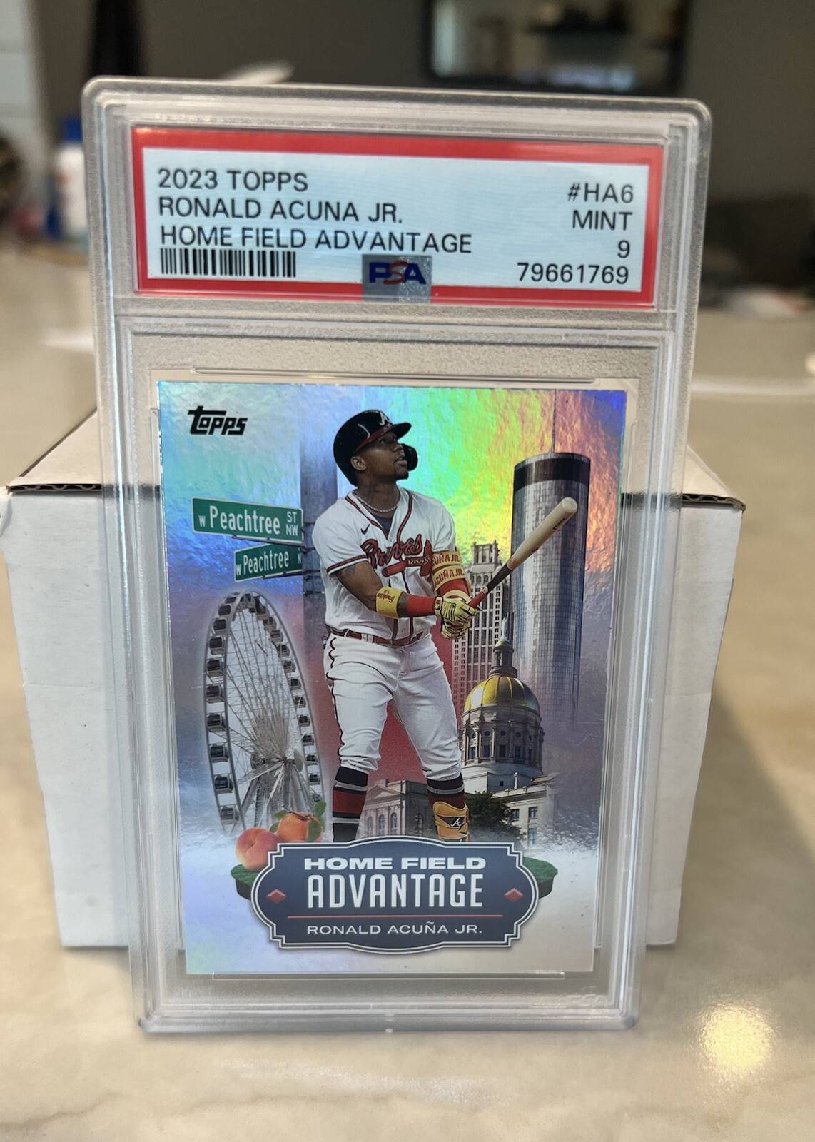 2023 Topps Home Field Advantage HA6 Ronald Acuna Jr. PSA 9 MVP Braves LOW POP!