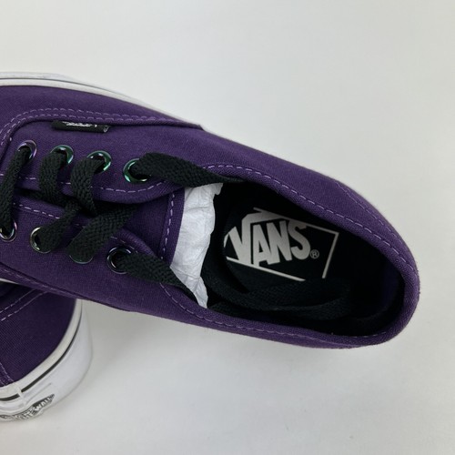 Vans Clásico Auténtico Entrenadores Zapatos de Lona Reino Unido Talla 3 EU 35 Púrpura Blanco Negro - Imagen 6 de 7