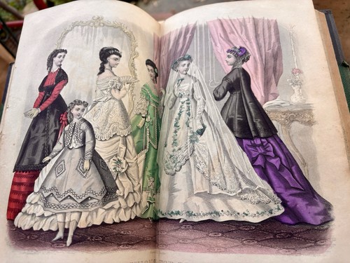 1864-68 Godey’s Fashion Magazine Leatherbound Book - Bild 10 von 18
