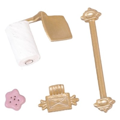 Metal Miniature Bathroom Scene Accessories for 1/12 Scale Doll House Landscape