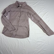 REI Co-op Women s Button Up Long Sleeves Nylon Shirt S Grey Roll Tab Hiking