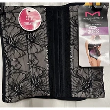 NWT Maidenform Flexees Medium Waist Trainer Shape Firm W82006 Black 3xl 3x