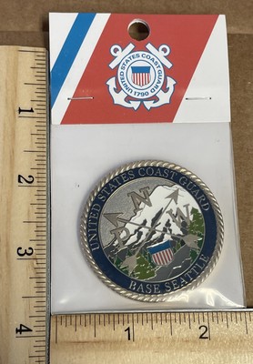 Coin US Coast Guard Base Seattle Challenge Coin - Color - Brand New