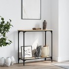 Console Table Sonoma Oak 75x30.5x75 cm Engineered Wood & Metal Industrial 2Tier