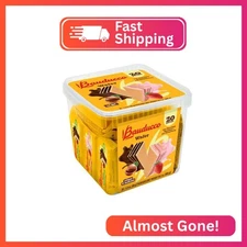 Bauducco Wafer Cookies, Strawberry & Hazelnut, 28.2 oz (Pack of 20) - Individual