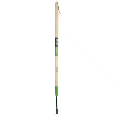 36 in. Wood Long Handle Forged Dandelion Two-Handed Garden Weeder Very Nice