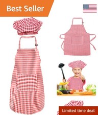 Fun and Colorful Kids Apron Set with Chef Hat - Machine Washable, Durable Design