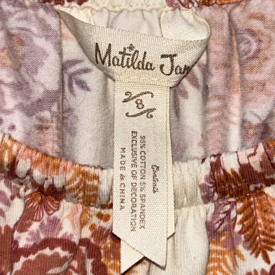 Matilda Jane top size 8 years  3/4 sleeves Orange purple Floral - Fall to Spring - Image 3 of 4