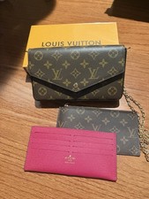 Louis Vuitton Monogram Wallet on Chain crossbody Brown with fuchsia Interior