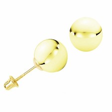 14K Gold Minimalist Round Hollow Ball Screw Back Ear Stud Earrings 2mm t2mm-8mm