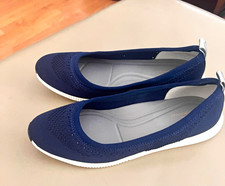 Cole Haan Zerogrand Stitchlite Knit Ballet Flats Slip-On Blue/Silver Women 9 B