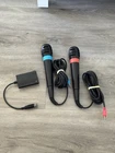 PlayStation 2 Sing Star Microphones PS2 with USB Blue Red Metal Mics