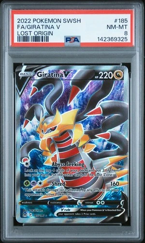 142369325 Giratina V 2022 Pokemon Sword & Shield Lost Origin #185 PSA 8