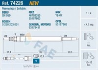 FAE 74226 GlüHkerze FüR Alfa Romeo FüR Fiat FüR Lancia FüR Opel FüR Saab