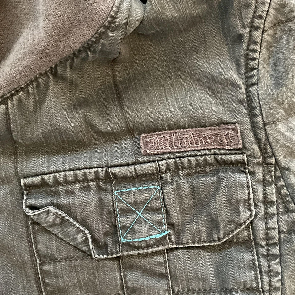 Billabong Jacket Boys Extra Small Gray Hooded Full Zip Cotton Blend Pockets Logo - Image 4 of 4