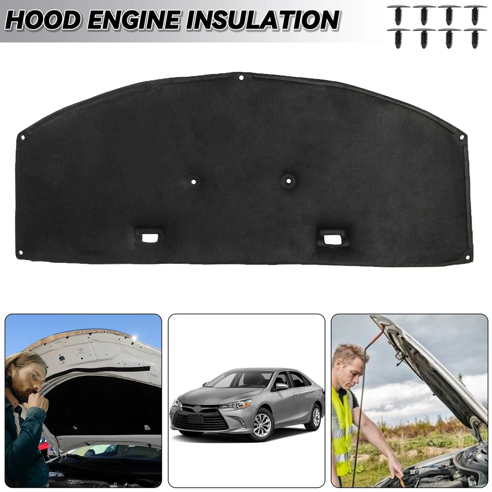 For Toyota Camry 2015-17 Front Hood Sound Insulation Pad Thermal Heat Black Mat - Imagem 3 de 4