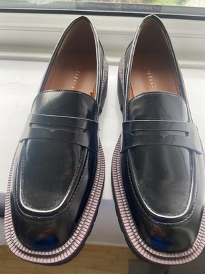NEW size UK5 (38) Papaya (Matalan) chunky black patent loafers