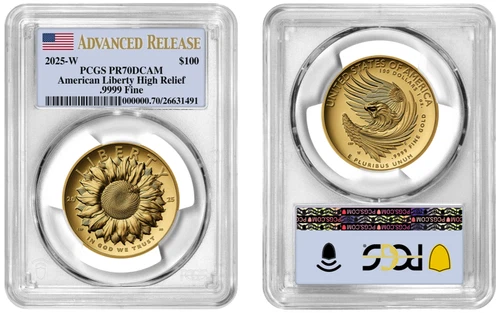 2025 W Gold American Liberty $100 PCGS PR70DCAM Advanced Release W/OGP