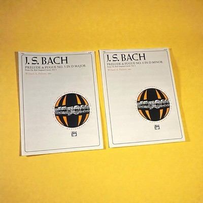 J.S. BACH Prelude Fugue No 5 D Major AND No 6 D Minor Piano Sheet Music NOS