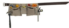 KUNY'S AP-633 Leather 5-Pocket Journeyman Carpenter Apron Tool Belt