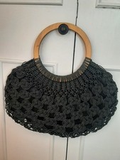 Vintage Black Crochet Handbag