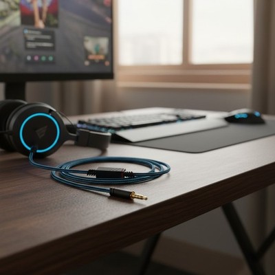 Durable Replacement Audio Cable for Astro A40 A40TR Gaming Headset - 2m Blue