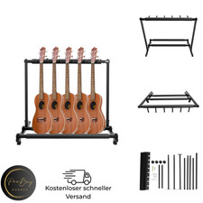 Gitarrenständer mit 5 Fächern, mehrere Gitarrenhalter mit verstellbaren Füßen